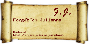 Forgách Julianna névjegykártya