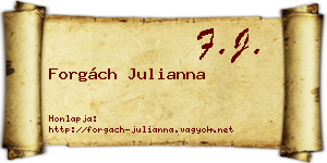 Forgách Julianna névjegykártya